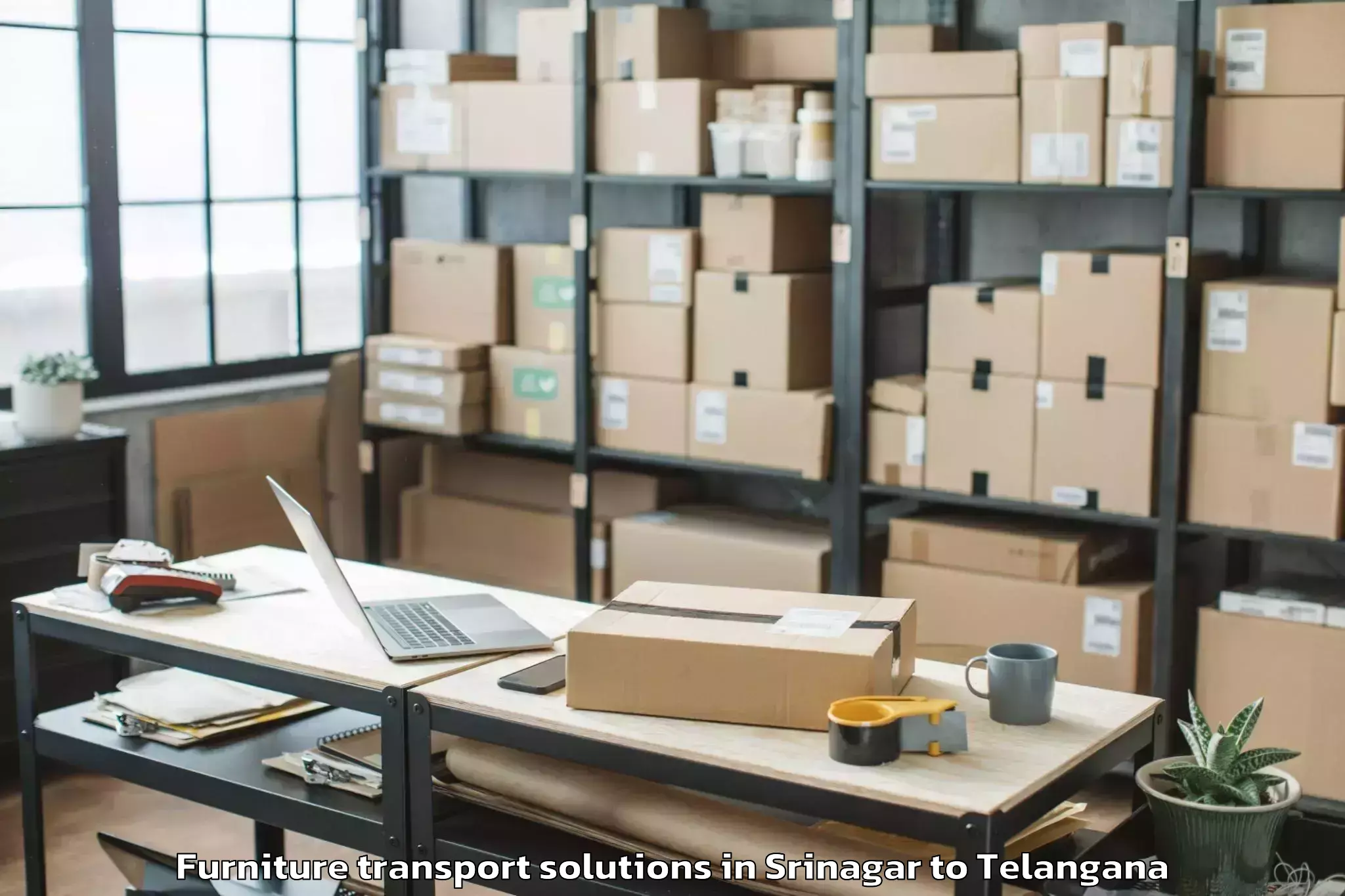 Top Srinagar to Bayyaram Furniture Transport Solutions Available